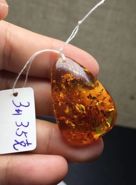 天然花珀吊坠Ambrum蜜蜡琥珀
