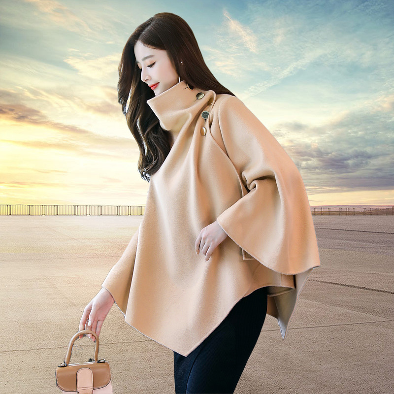 呢子披肩气质女神范2020秋冬季流行 游走色彩服饰毛呢外套