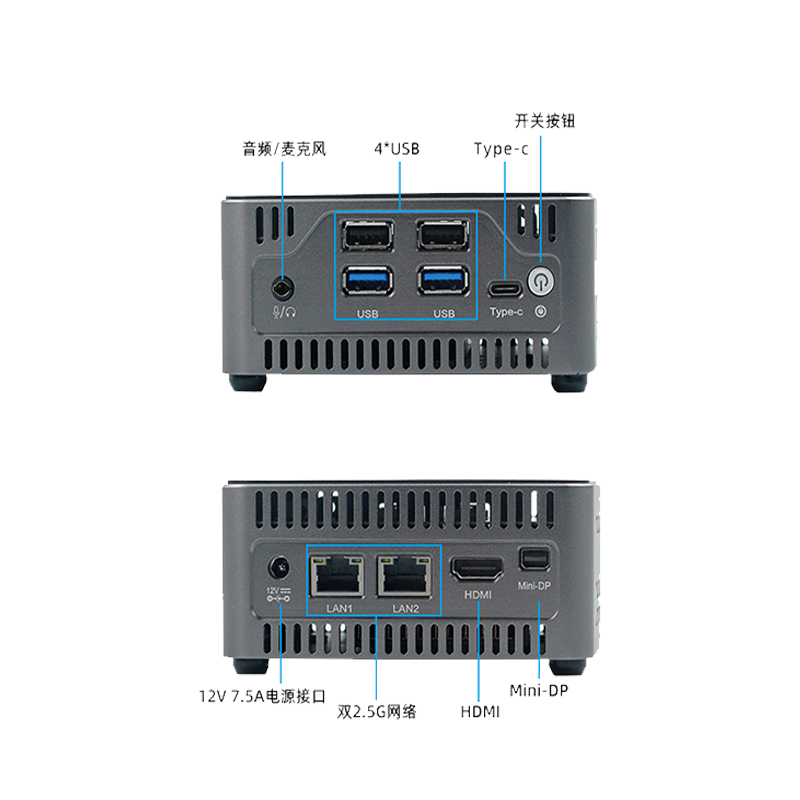 包邮i5-1135G7/i7-1165G7迷你UNC电脑双千兆网卡支持4K高清MINIPC - 图1