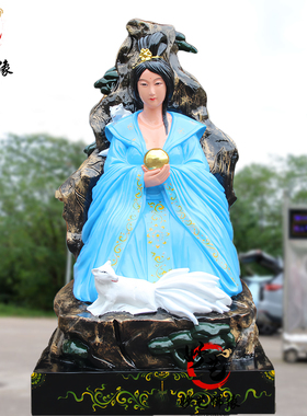 九尾娘娘神像真身九姑娘佛像白狐娘娘妲己树脂玻璃钢铜雕真身摆件