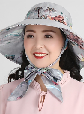 妈妈时尚防晒女士老年夏季遮阳帽