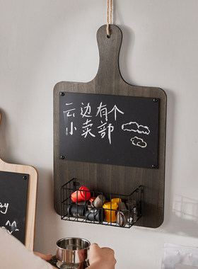 复古做旧小黑板挂式创意店铺壁挂装饰板留言家用直播挂墙壁饰黑板