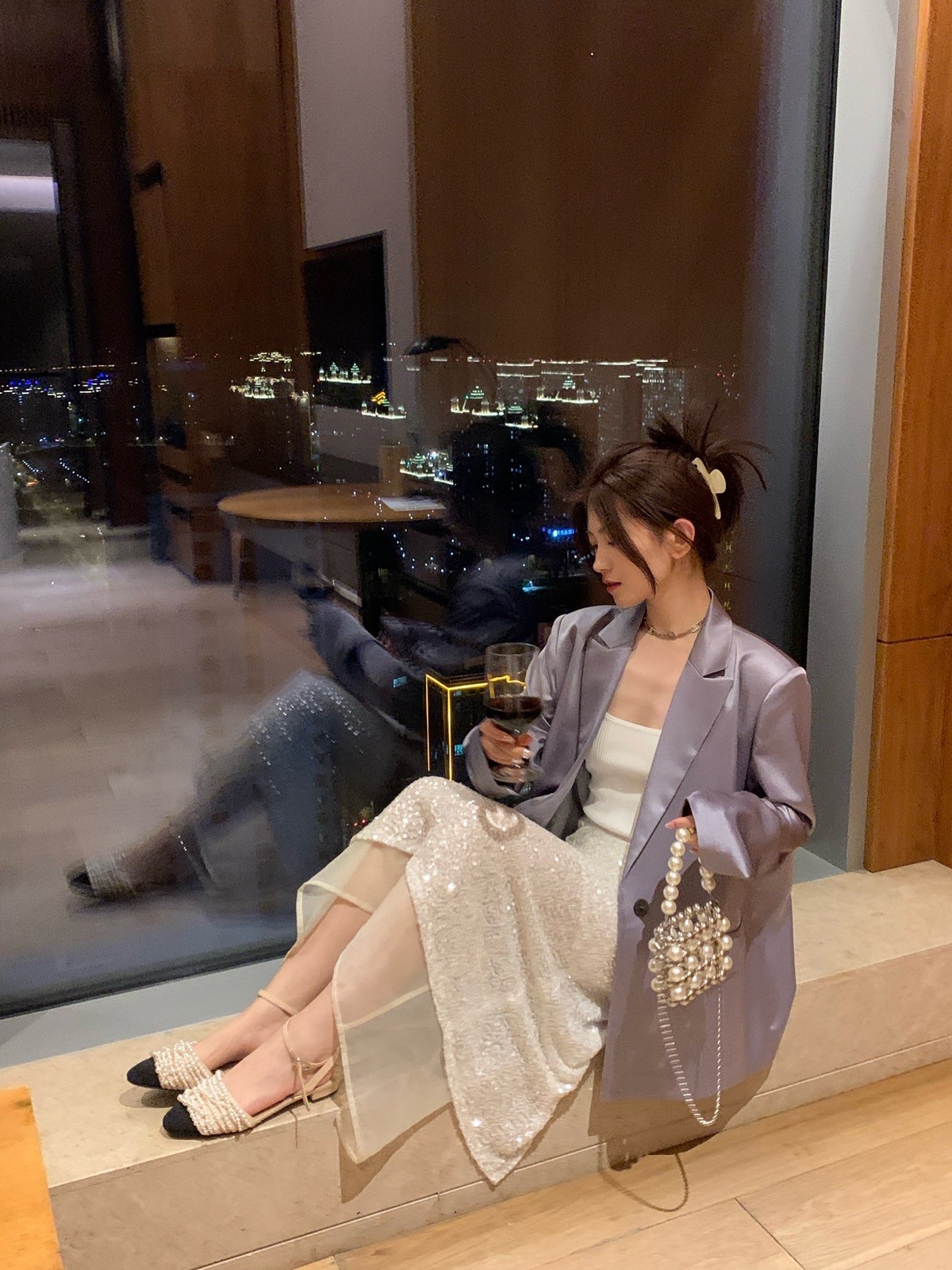 夏季新款重工亮片半身裙拼纱高腰长裙显瘦设计感小众韩版包臀裙,淘宝优惠券,粉丝福利购,淘宝优惠卷