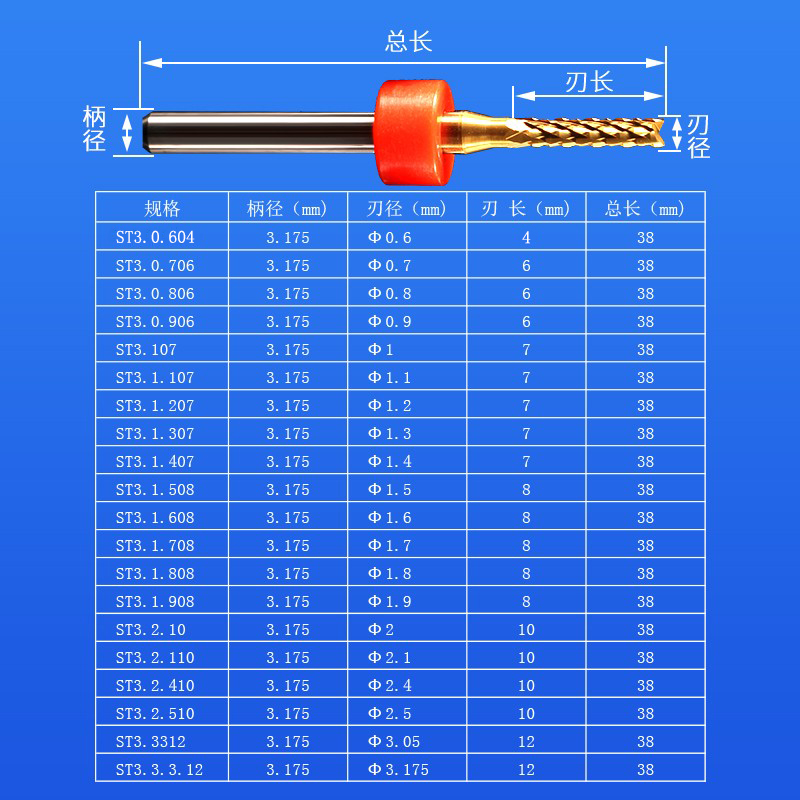 威特5A钨钢铣刀钛涂层定位环PCB铣刀电路板线路板雕刻刀玉米铣刀 - 图3