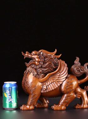 匠泽铜魂紫铜独角貔貅摆件双翅貔貅僻邪兽客厅装饰工艺品乔迁