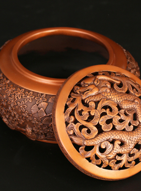 纯紫铜世外桃源风人物佛堂香薰炉