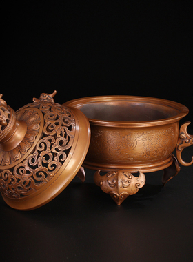 朱雀紫铜龙凤佛堂香炉