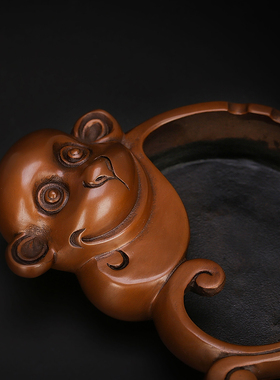 生肖猴纯铜创意办公室礼品烟灰缸