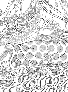 法海寺壁画水月观音菩萨白描底稿佛像工笔画线稿线描实物打印勾线
