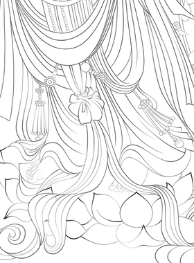 敦煌壁画观世音菩萨白描底稿佛像人物工笔画线稿线描实物纸质打印