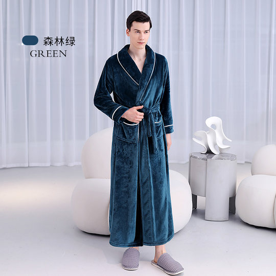 Recommended winter couple's nightgown that is lengthened and thickened to the ankle