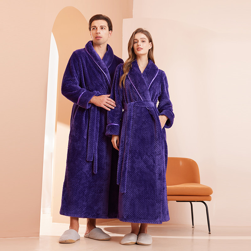 速热双面加绒秋冬季情侣浴袍男睡衣睡袍加厚长款女珊瑚绒收腰长袍,淘宝优惠券,粉丝福利购,淘宝优惠卷