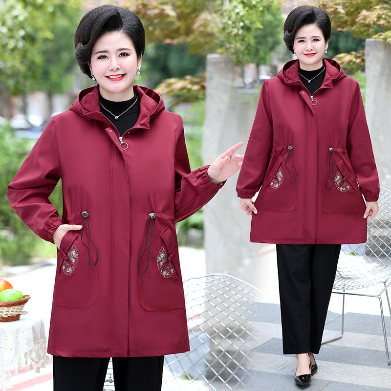 加肥加大码女装中长款女中老年风衣 宝颂服饰中老年女装