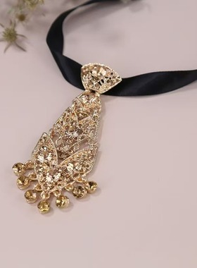 欧美跨境饰品 时尚镂空重工领带choker项链 小众设计轻奢风配饰