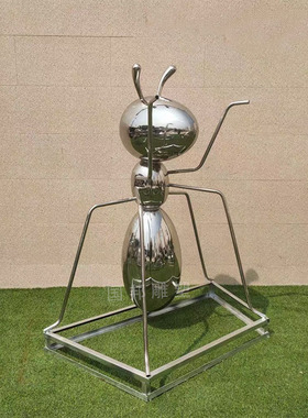 不锈钢蚂蚁雕塑 铁艺镜面昆虫动物摆放户外公园草地景观园林装饰