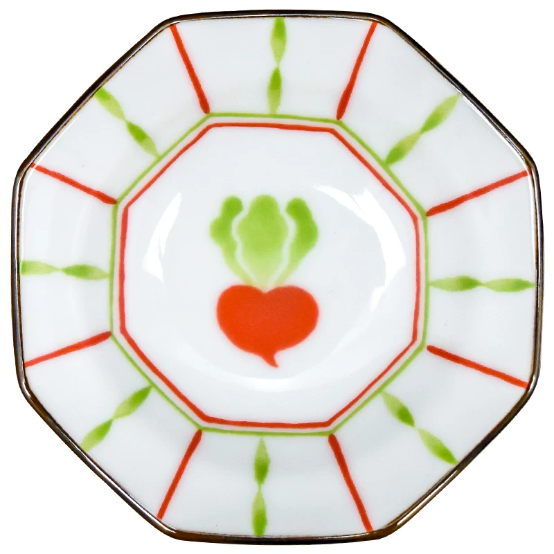 Japan imported fruit and vegetable small dish 9 cm small dish vinegar plate soy sauce plate dumpling disc house flat disk creative octagon