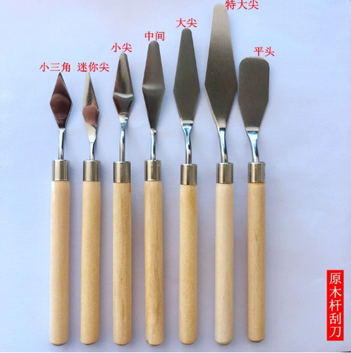 景泰蓝掐丝珐琅金丝沙画专用平头尖头不锈钢油画刮刀调色颜料铲 - 图1