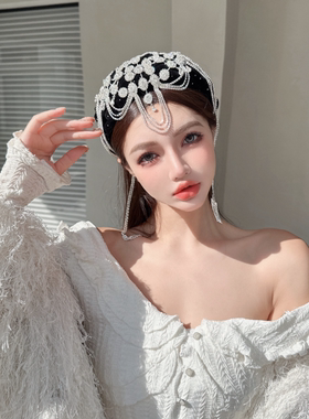 CREAMPP前额吊坠满天星宽发箍
