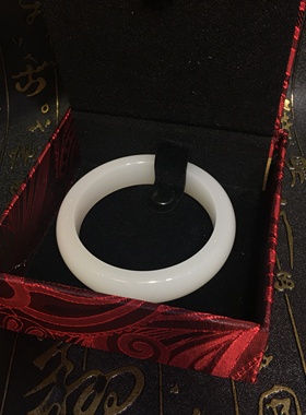 玉石大圈口白冰玉DIY玉石仿古女