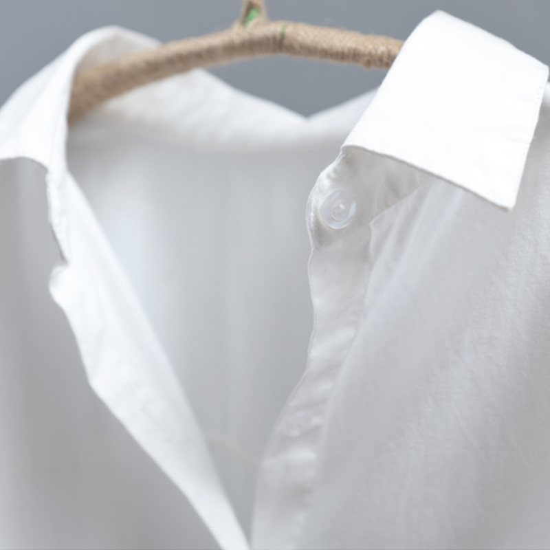 ap嗳派服饰旗舰店秋季新品纯棉长袖白衬衫女装学院风修身职业装打底衫衬衣上衣0