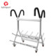 Barbell rack with removable Olympic bar to store fitness equipment