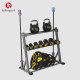 Multifunctional personal training studio dumbbell plate storage rack