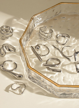 欧美不锈钢钢色夸张开口戒指高级感指环钛钢手饰品rings