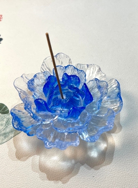 古法琉璃牡丹花香插香道沉香香薰