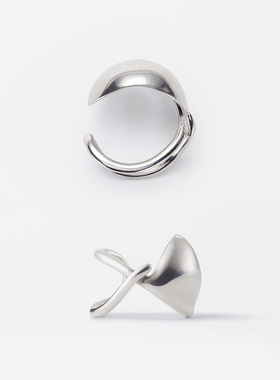 静奢极简约风气质百搭老钱风高级感欧美小众夸张半圆球形单面戒指