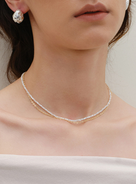 慵懒度假风天然石串珠双层项链