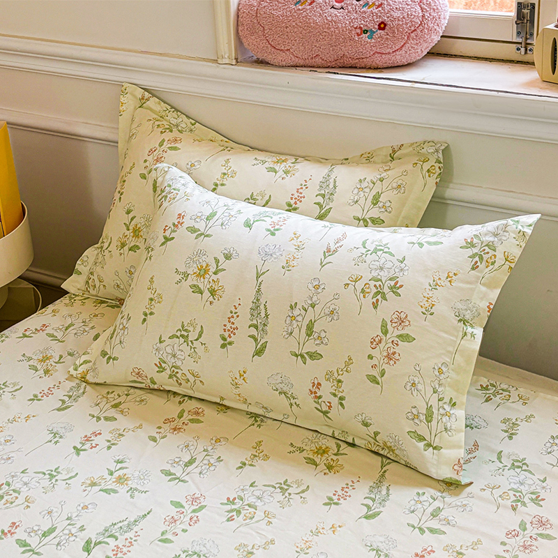 简约纯棉枕套一对装家用成人枕芯套100全棉斜纹单人枕头套48x74cm - 图2