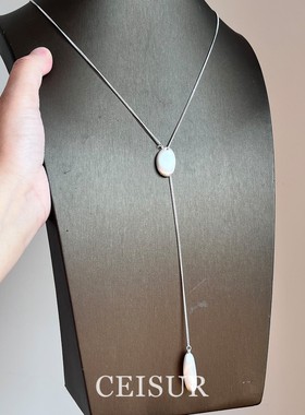 ins风简约长款串珠项链小众高级