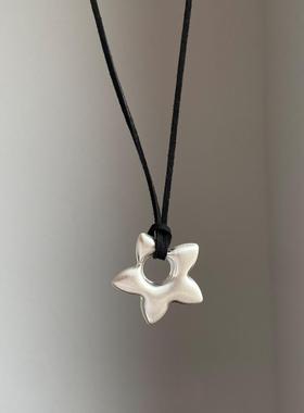 韩系ins博主同款银拉丝星星项链