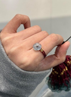 S925纯银新中式钱币编织红绳戒指