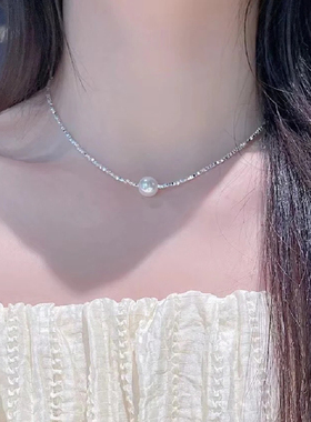 碎银子仿施家珍珠项链女款高级感