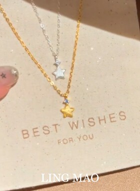 金色五角星项链高级感轻奢百搭女
