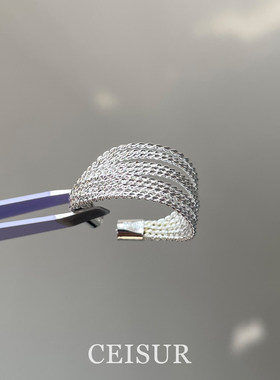 冷淡风极简韩系多层线条戒指小众