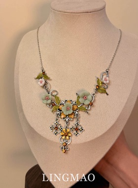 超仙彩花项链高级感轻奢小众设计