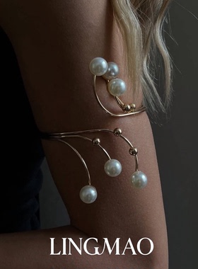 vintage老钱风仿珍珠手镯高级感