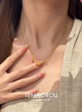 vintage中古风月牙星芒流苏项链