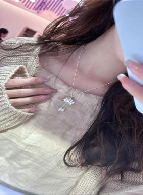 s925纯银莲花项链女款高级感颈链