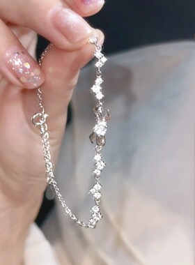 s925纯银蝴蝶结手链女生秋冬手饰