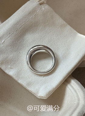 复古银色泥鳅背素圈戒指百搭时尚