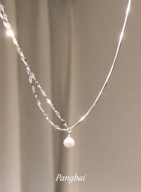 极简拼接珍珠项链轻奢小众高级感