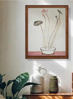 BT|《荷花》中古风手绘油画玄关