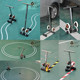 Fengjiang line drawing machine basketball court line drawing device tape paste