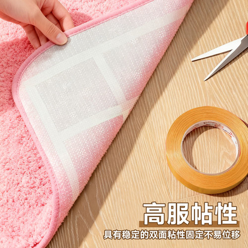 得力网格双面布基胶带手可撕高粘度不易留痕家用粘胶地毯透明易撕婚庆会场结婚用红胶带贴对联胶春联专用 - 图3