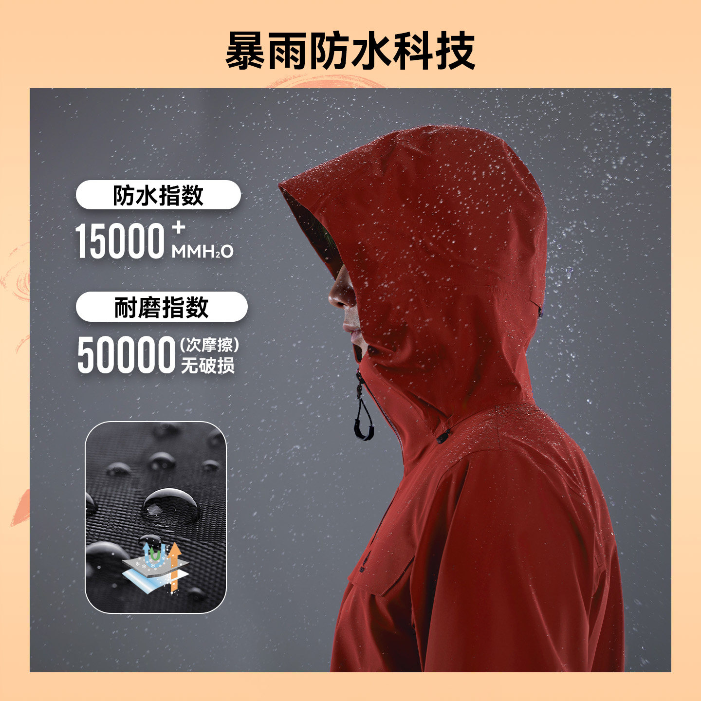 新年红色【朱雀抓绒冲锋衣】拓路者户外三合一男女防水登山服外套