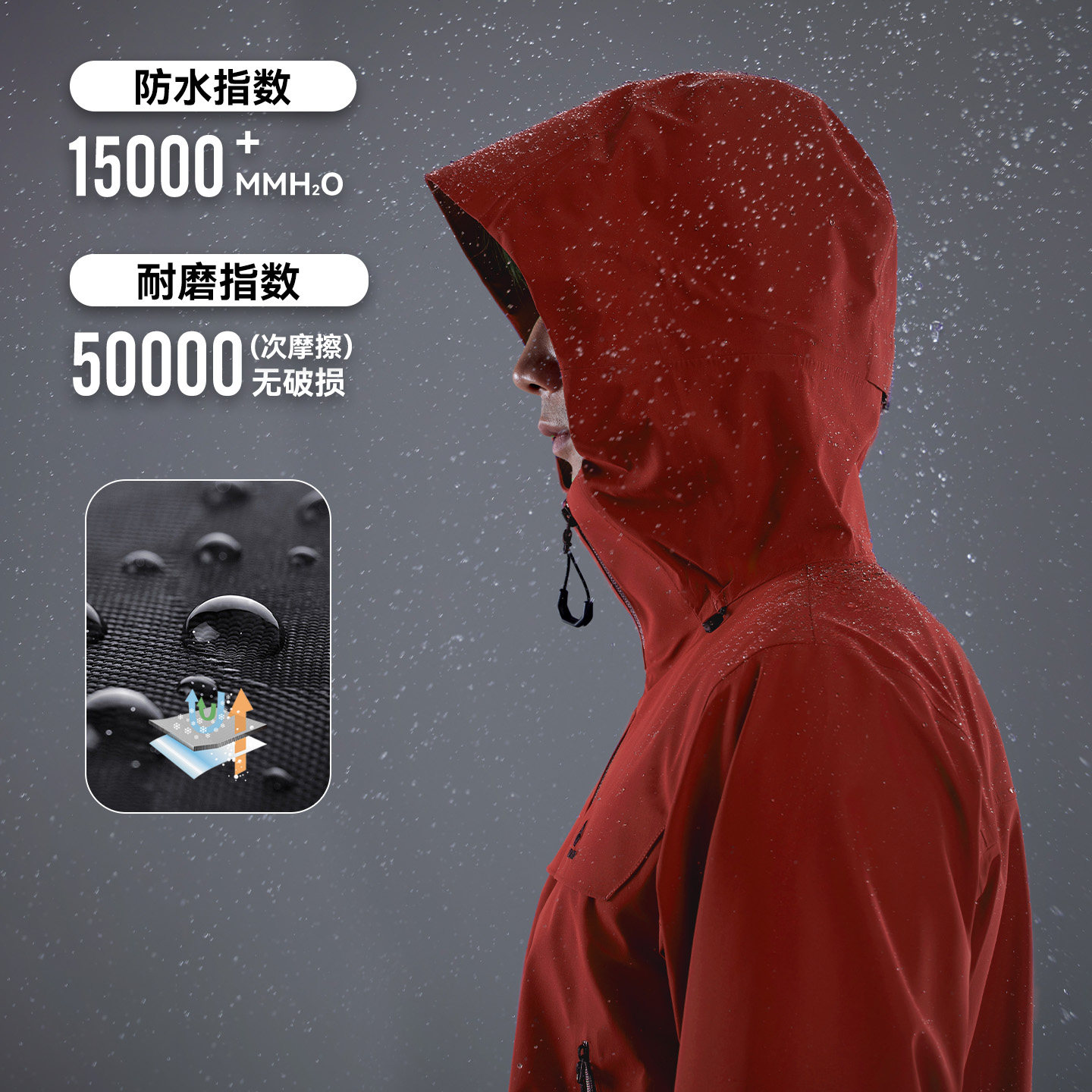 【朱雀抓绒冲锋衣】拓路者户外三合一男女防风防水登山服连帽外套