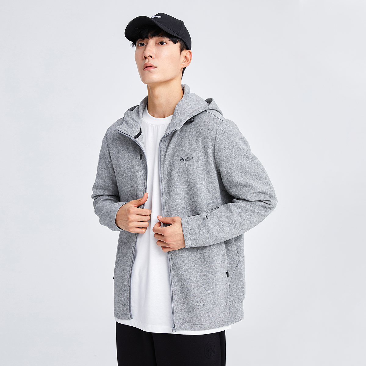 拓路者2025秋季连帽时尚外套简约酷潮男式开衫百搭户外运动上衣 - 图2